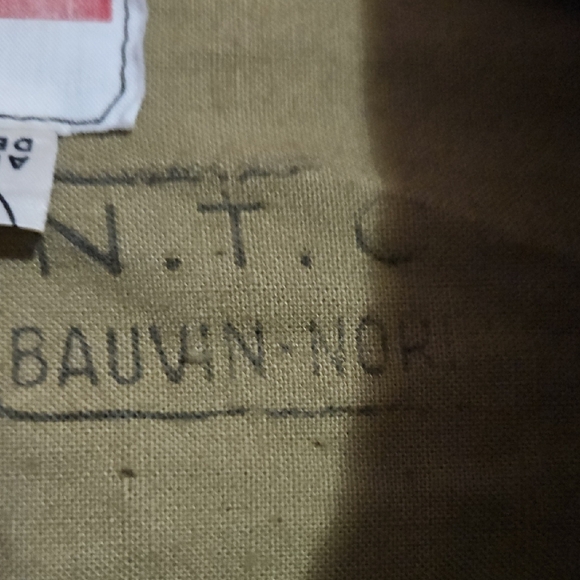 Men's Military Style Jacket - Olive Green  This is a vintage French Army wool - Picture 3 of 9